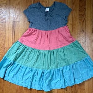 Hanna Andersson Multicolor Tiered Dress size 6/7 in Vguc
